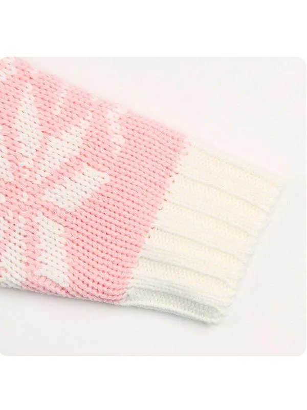 Long Sleeves Baby Sleeping Bag Wrapper Snowflakes Print Buttoned Knitwear
