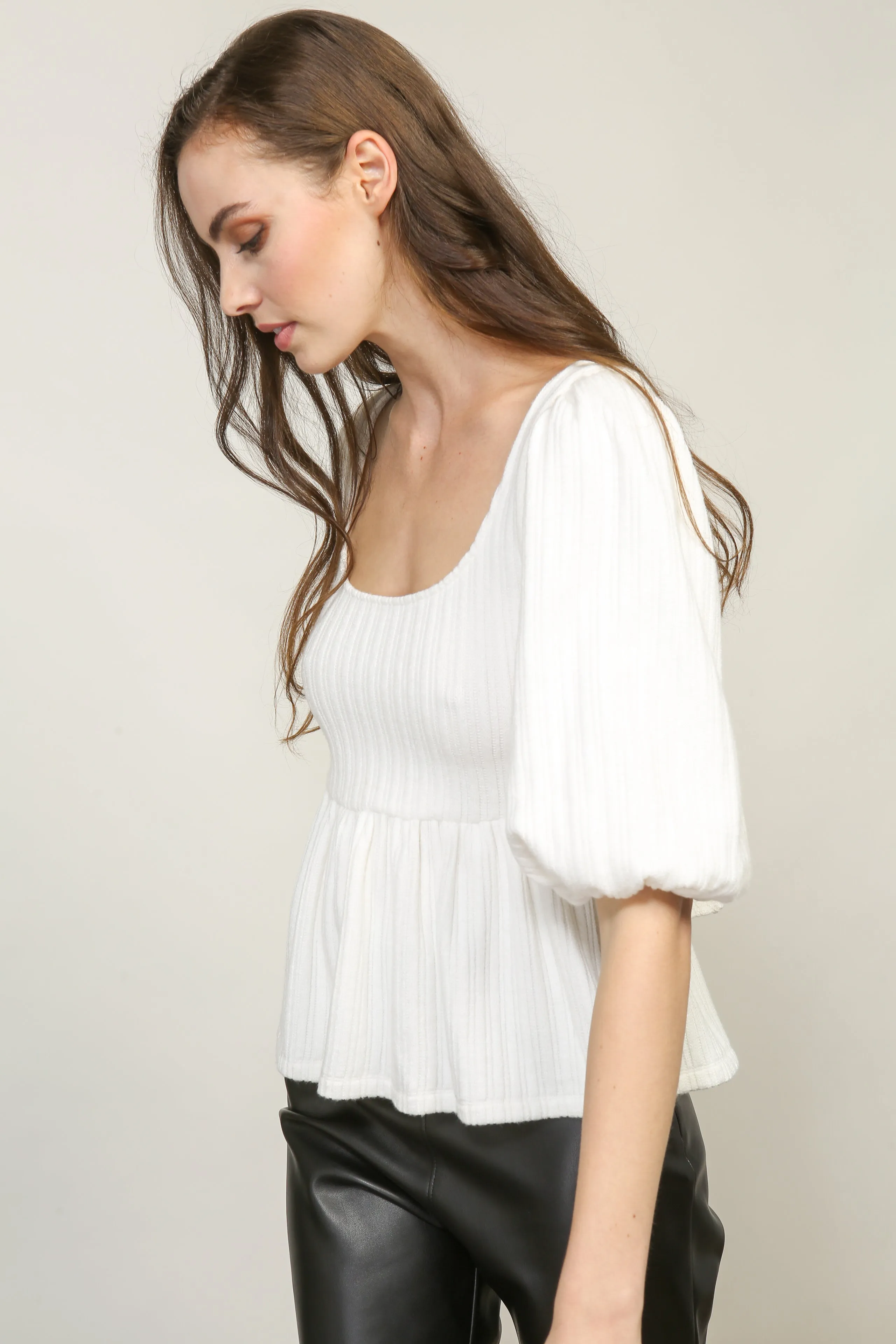 THEA BALLOON SLEEVE KNIT TOP